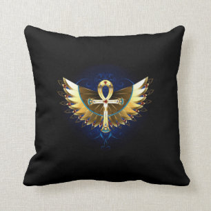 Almofada Travesseiro decorativo Ankh Egípcio Asas