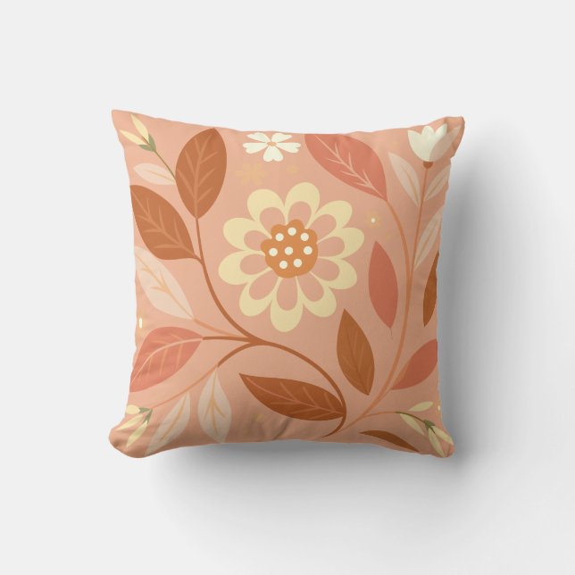 Almofada Travesseiro decorativo Apricot Blush Floral Garden (Frente)