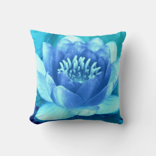 Almofada Travesseiro decorativo Aqua Azul Waterlily Estilo