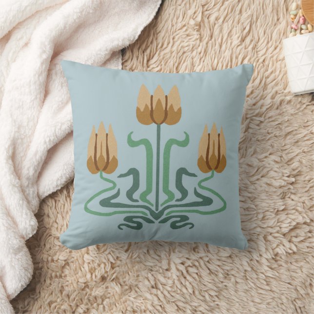 Almofada Travesseiro decorativo Art Nouveau Tulip Trio (Cobertor)