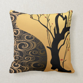 Almofada Travesseiro decorativo asiático Dourado & preto