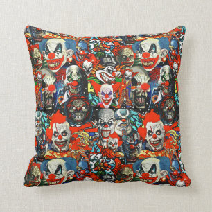 Almofada Travesseiro decorativo assustador dos palhaços