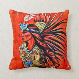 Almofada Travesseiro decorativo asteca do nativo americano