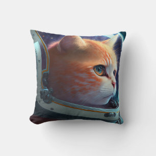 Almofada travesseiro decorativo astronauta de gatos