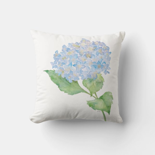 Almofada Travesseiro decorativo azul do Hydrangea da (Frente)