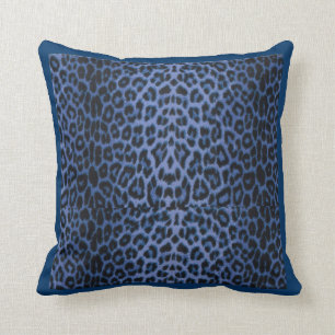Almofada Travesseiro decorativo azul do leopardo