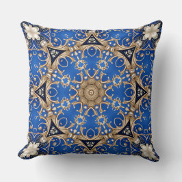Almofada Travesseiro Decorativo Azul Dourado