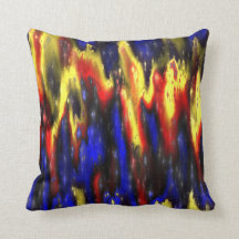 travesseiro decorativo azul e amarelo vermelho