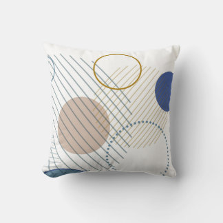 Almofada Travesseiro decorativo azul e dourado abstrato
