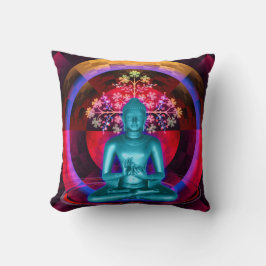 Almofada Travesseiro decorativo azul Meditating de Buddha