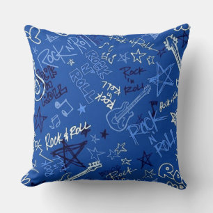 Almofada Travesseiro decorativo Azul Rock & Roll Rock Star