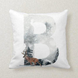 Almofada Travesseiro decorativo "B" do Woodland Animal Mono