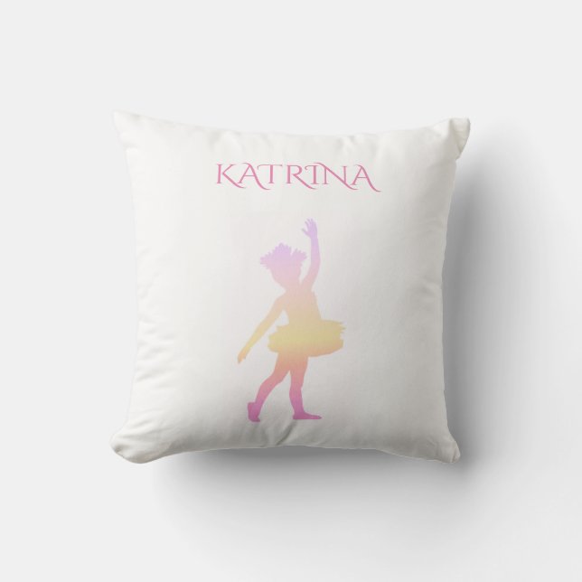 Almofada Travesseiro decorativo Ballerina. Nome personaliza (Frente)