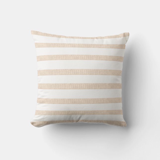 Almofada Travesseiro decorativo Beige & White Stripe (Frente)