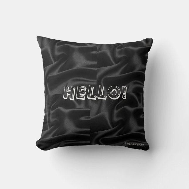 Almofada Travesseiro decorativo Black Hello (Frente)