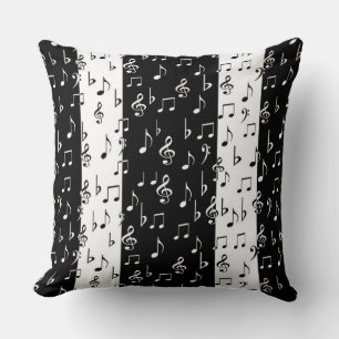 Almofada Travesseiro decorativo Black & White Musical Strip