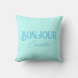 Almofada Travesseiro decorativo Blue Bonjour Bonne Nuit