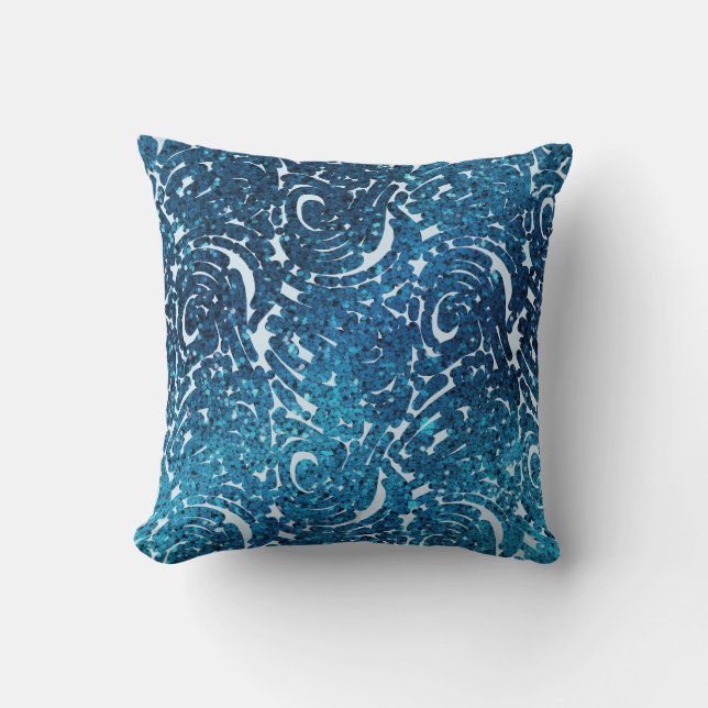 Almofada Travesseiro decorativo Blue Swirls (Frente)