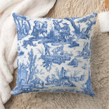 Travesseiro decorativo Blue Toile de Jouy