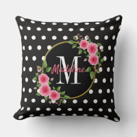 Travesseiro decorativo Bolinhas Preto e Branco