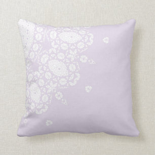 Almofada Travesseiro decorativo bonito de Padrão Lilac Whi