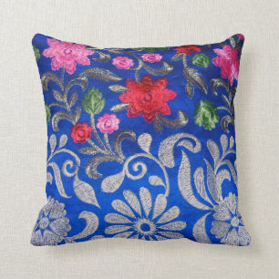 Almofada Travesseiro decorativo bordado azul para decoraç