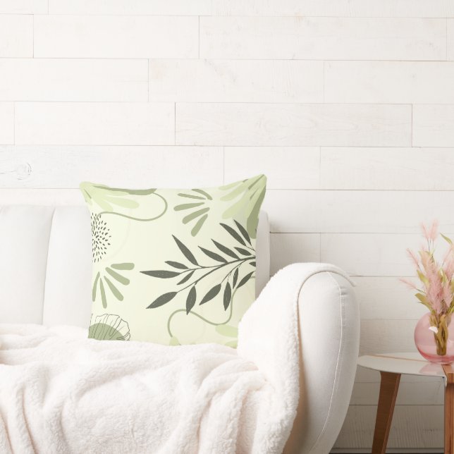 Almofada Travesseiro decorativo Botânico Abtrato Verde Past (Sofá)