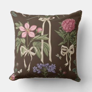 Almofada Travesseiro Decorativo Botânico Floral com Laço