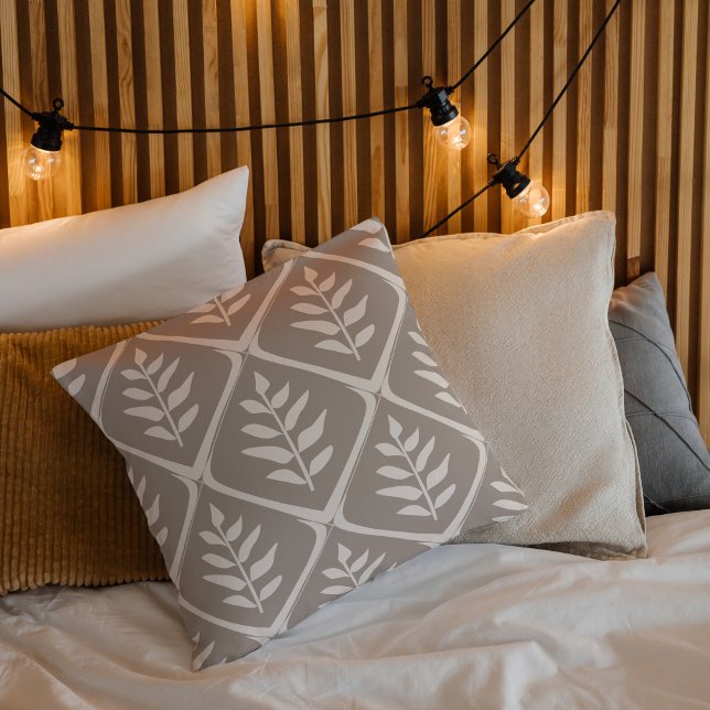 Almofada Travesseiro decorativo Botânico Neutro Moderno (Modern Neutral Botanical Throw Pillow)