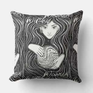 Almofada Travesseiro decorativo Branca e Negra Artística da