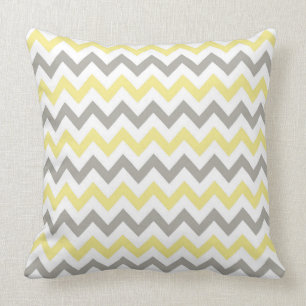 Almofada Travesseiro decorativo branco, amarelo e cinzento