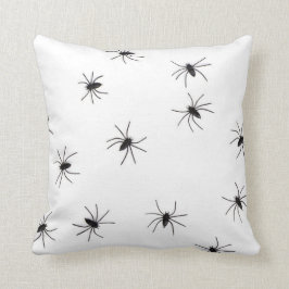 Almofada Travesseiro decorativo branco com aranhas