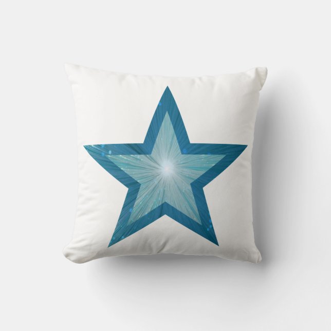 Almofada Travesseiro decorativo Branco da Estrela Azul (Frente)