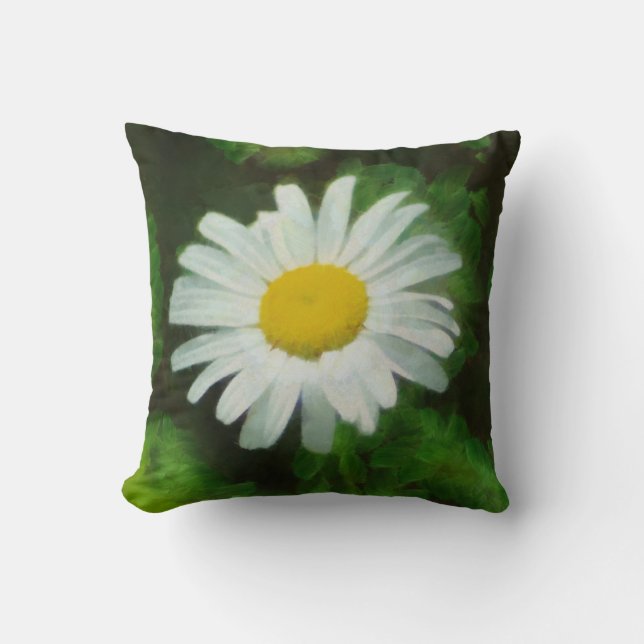 Almofada Travesseiro decorativo branco da margarida do (Frente)