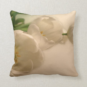 Almofada Travesseiro decorativo branco das tulipas