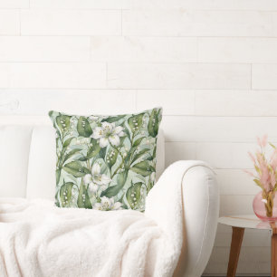 Almofada Travesseiro decorativo branco do Amaryllis e do Wi