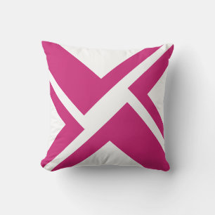 Almofada Travesseiro decorativo branco e magenta
