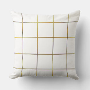Almofada Travesseiro decorativo branco e ouro