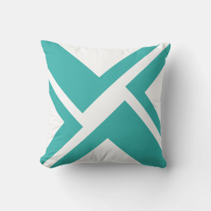 Almofada Travesseiro decorativo Branco e Teal