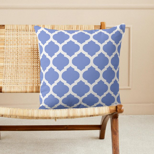 Almofada Travesseiro decorativo branco marroquino azul (Criador carregado)