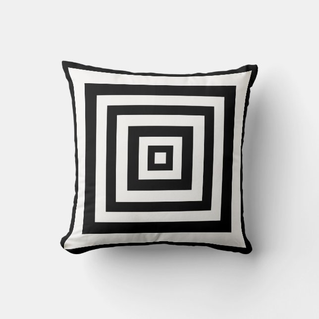 Almofada travesseiro decorativo branco preto (Frente)