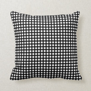 Almofada Travesseiro decorativo branco & preto das bolinhas