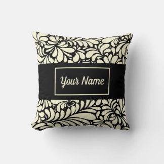 Almofada Travesseiro decorativo branco preto e desligado pe