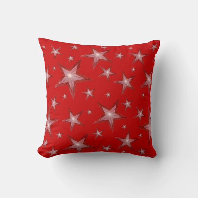 Almofada Travesseiro decorativo branco quadrado das Estrela (Frente)