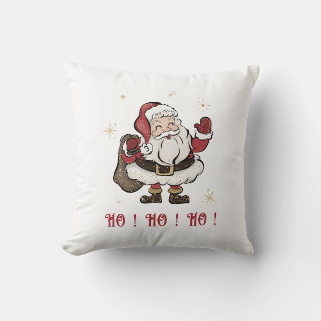 Almofada Travesseiro decorativo Branco Santa Claus (Frente)