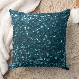 Almofada Travesseiro decorativo brilhante de sequência azul