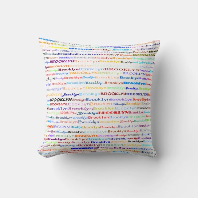 Almofada Travesseiro decorativo Brooklyn Design de texto II (Frente)