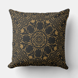 Almofada Travesseiro decorativo Brown Black Lepard Mandala