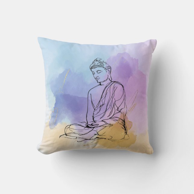 Almofada Travesseiro decorativo Buda | Meditação Zen (Frente)