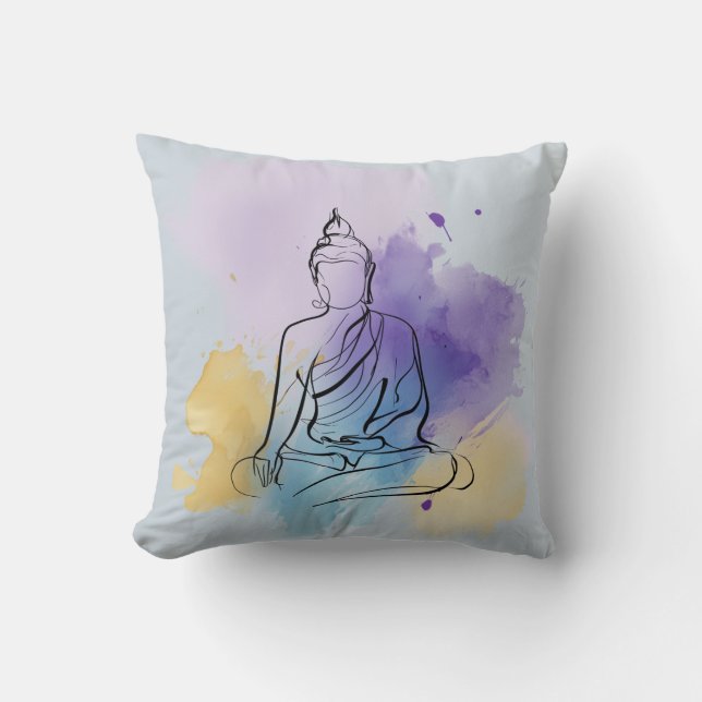 Almofada Travesseiro decorativo Buda | Meditação Zen (Frente)